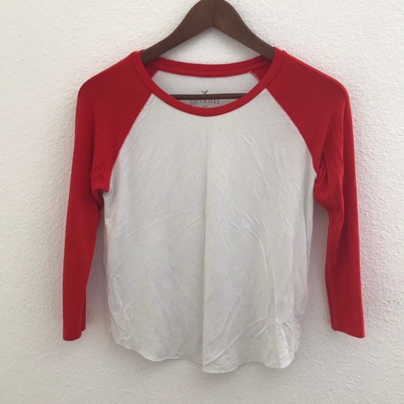 American Eagle Outfitters Tops - American Eagle red baseball tee